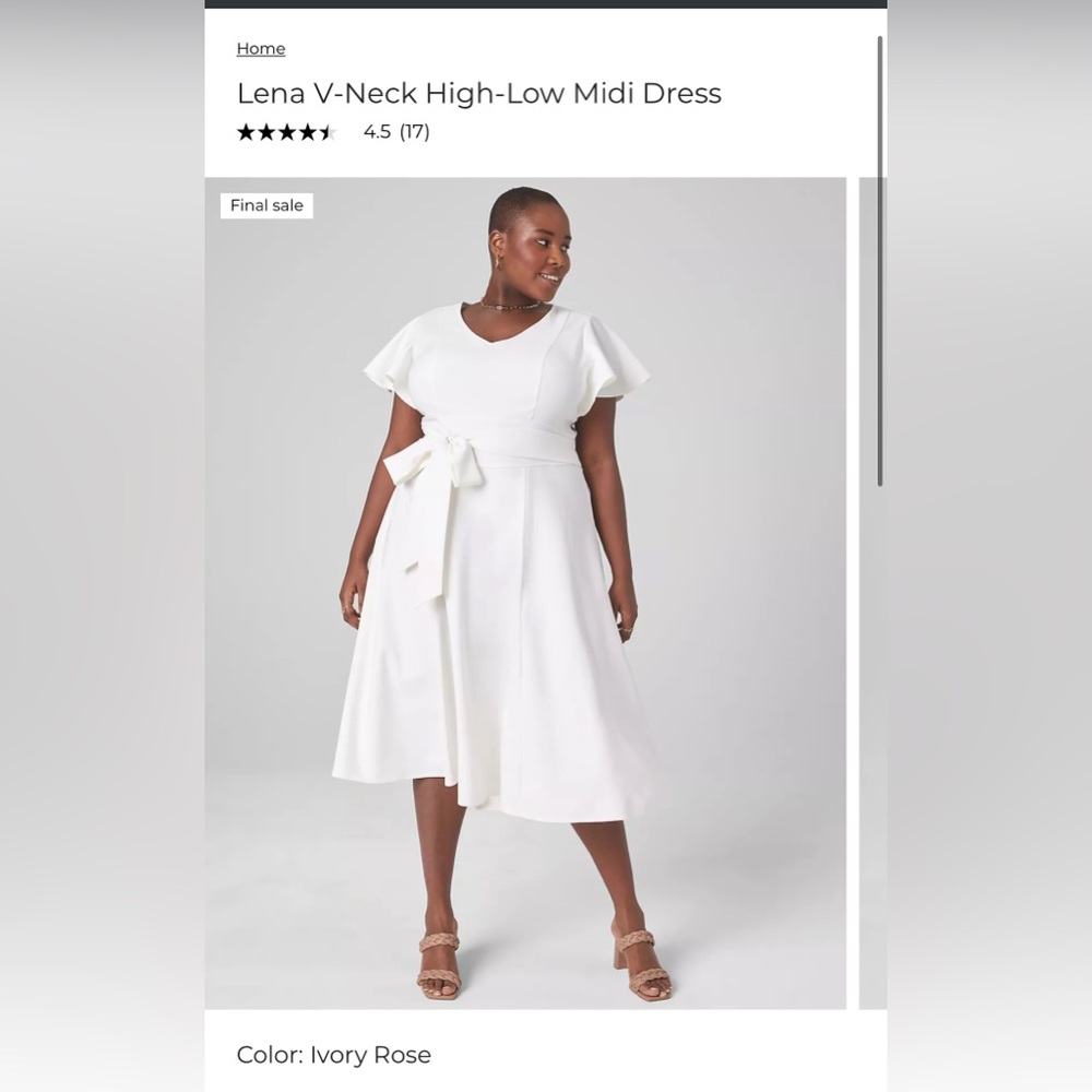 Lena V-Neck High-Low Midi Dress